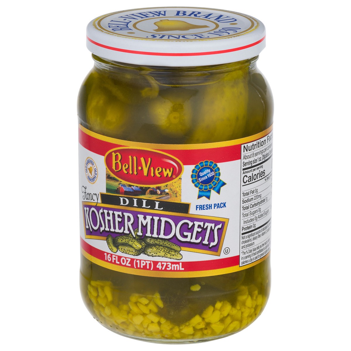 slide 7 of 12, Bell-View Kosher Midgets Fancy Dill Pickles 16 oz, 16 oz