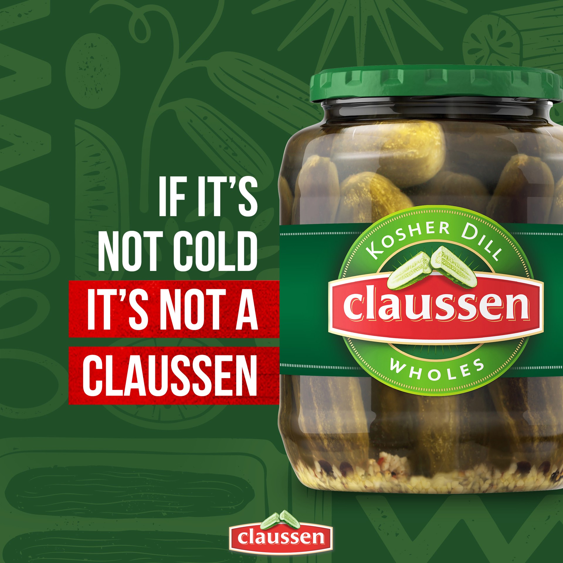 slide 3 of 5, Claussen Kosher Dill Whole Pickles, 32 fl oz