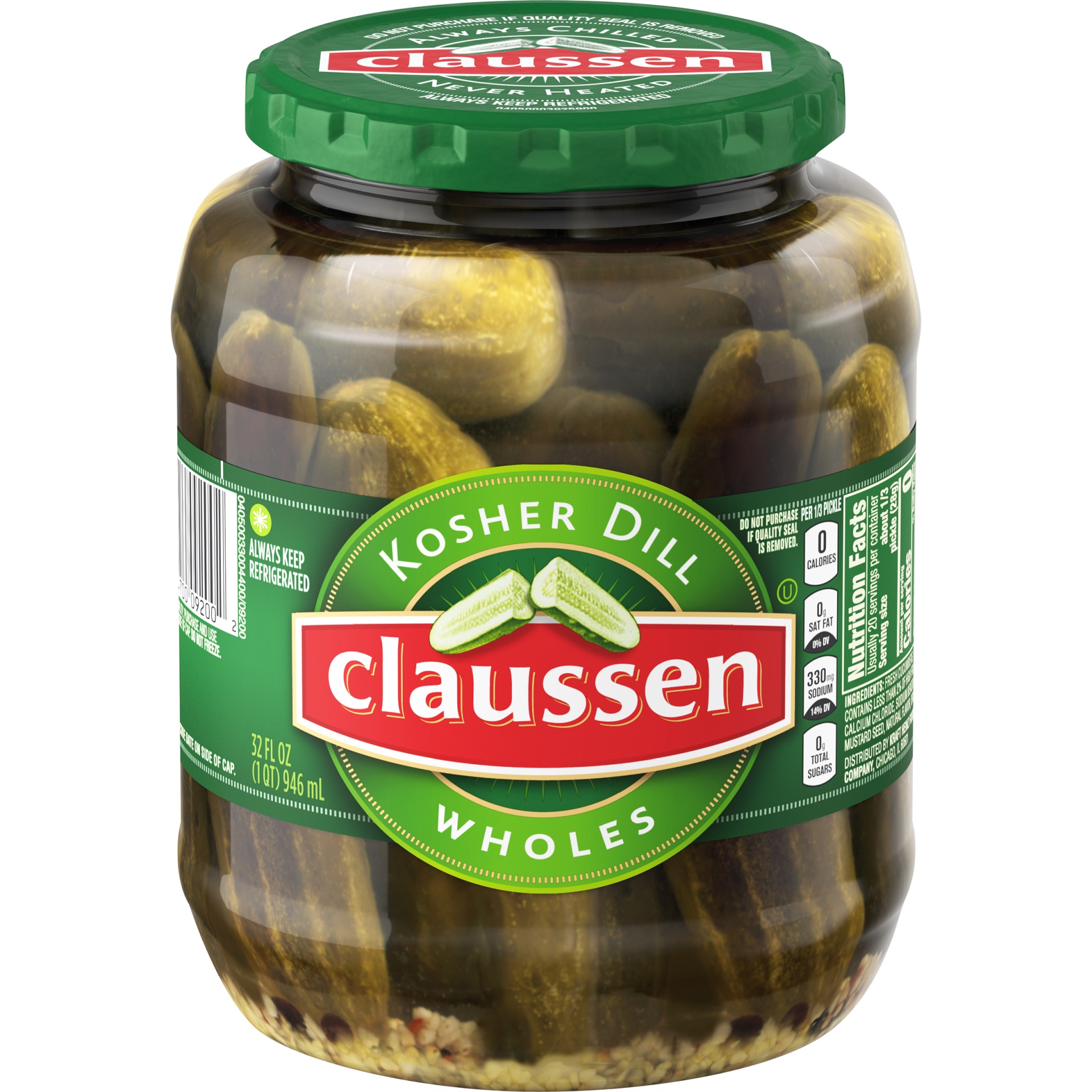 Claussen Kosher Dill Pickle Wholes 32 fl oz Shipt