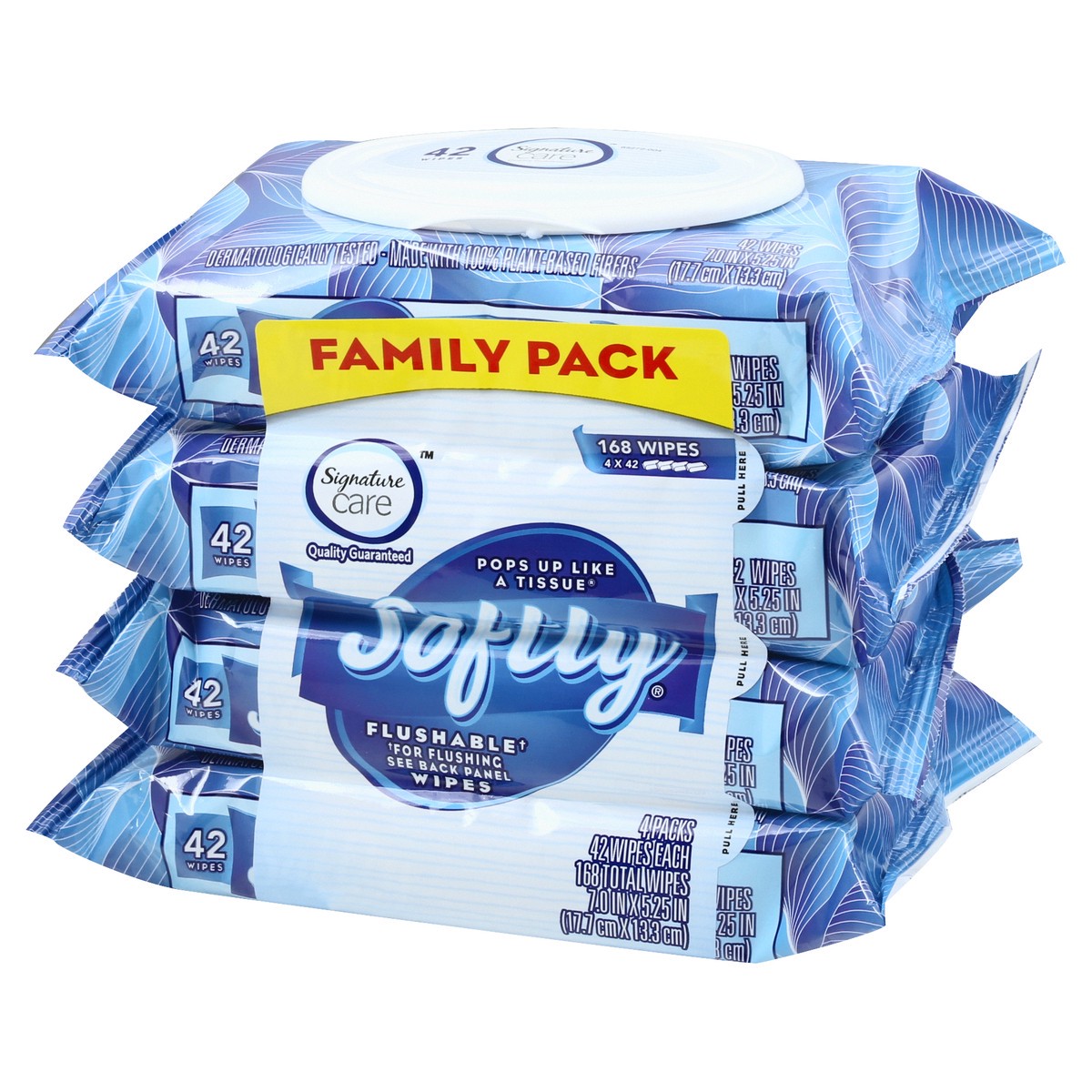 slide 2 of 9, Signature Select Softly Flushable Wipes 4 - 42 ea Packs, 