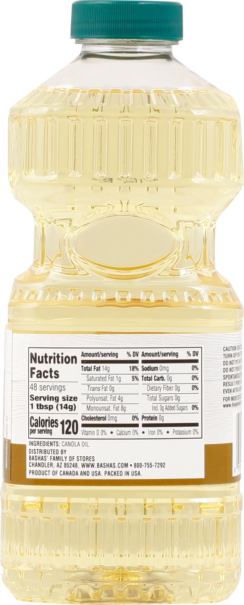 slide 4 of 15, Bashas Canola Oil, 24 oz