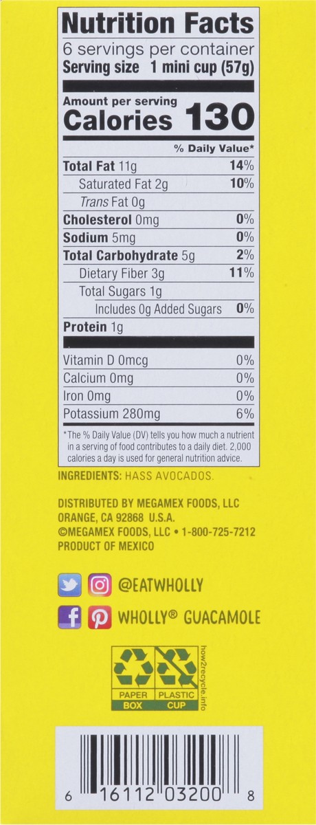 slide 6 of 9, Wholly Avocado Smashed Avocado Minis 6 - 2 oz Cups, 6 ct