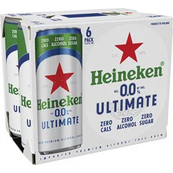 Heineken 0.0 Ultimate Non-Alcoholic Beer, 6 Pack, 11.2 fl oz Cans