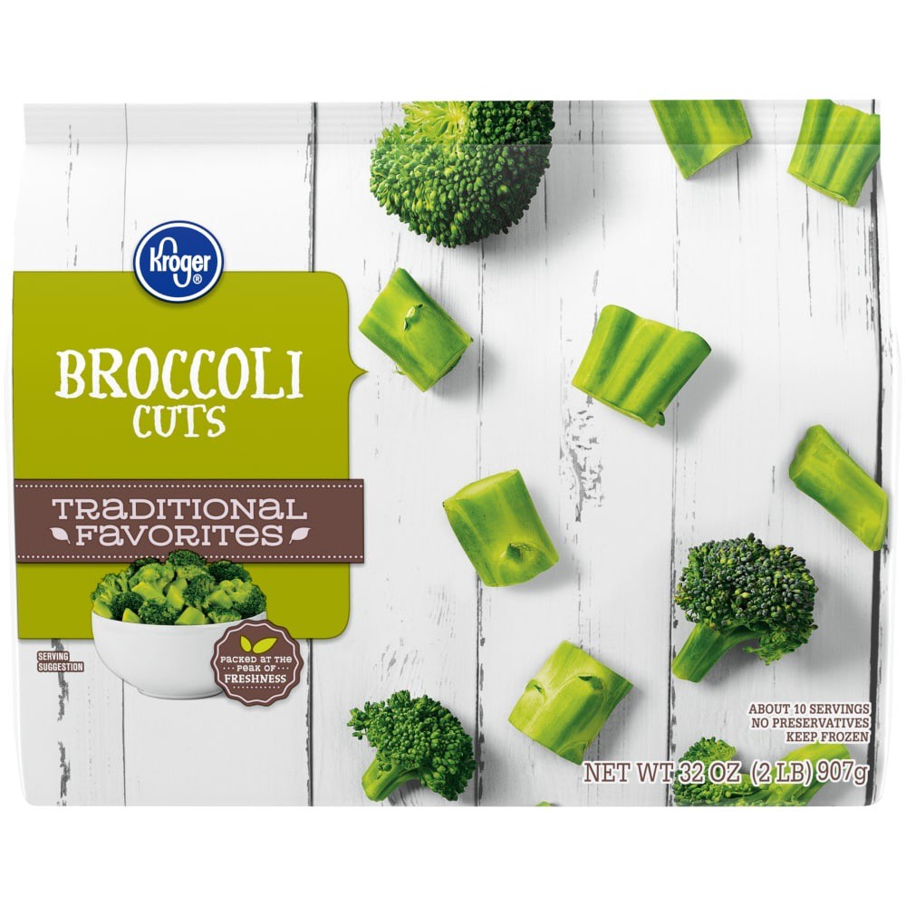 slide 1 of 2, Kroger Broccoli Cuts, 32 oz