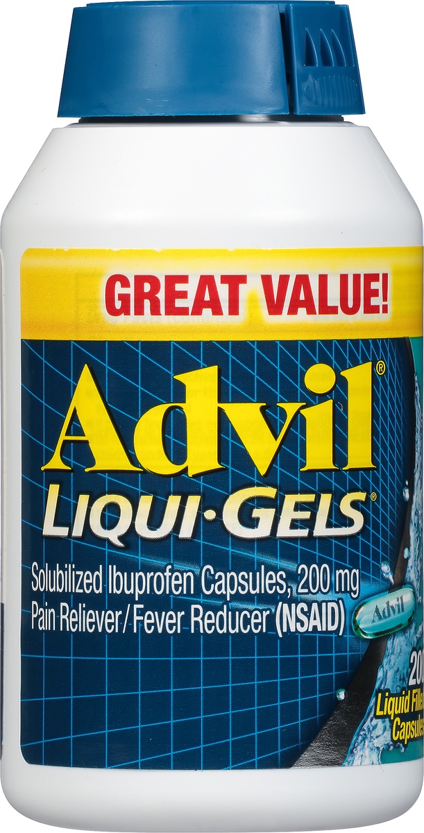 slide 6 of 7, Advil Pain Reliever/Fever Reducer Liqui-Gels Capsules - Ibuprofen, 200 ct