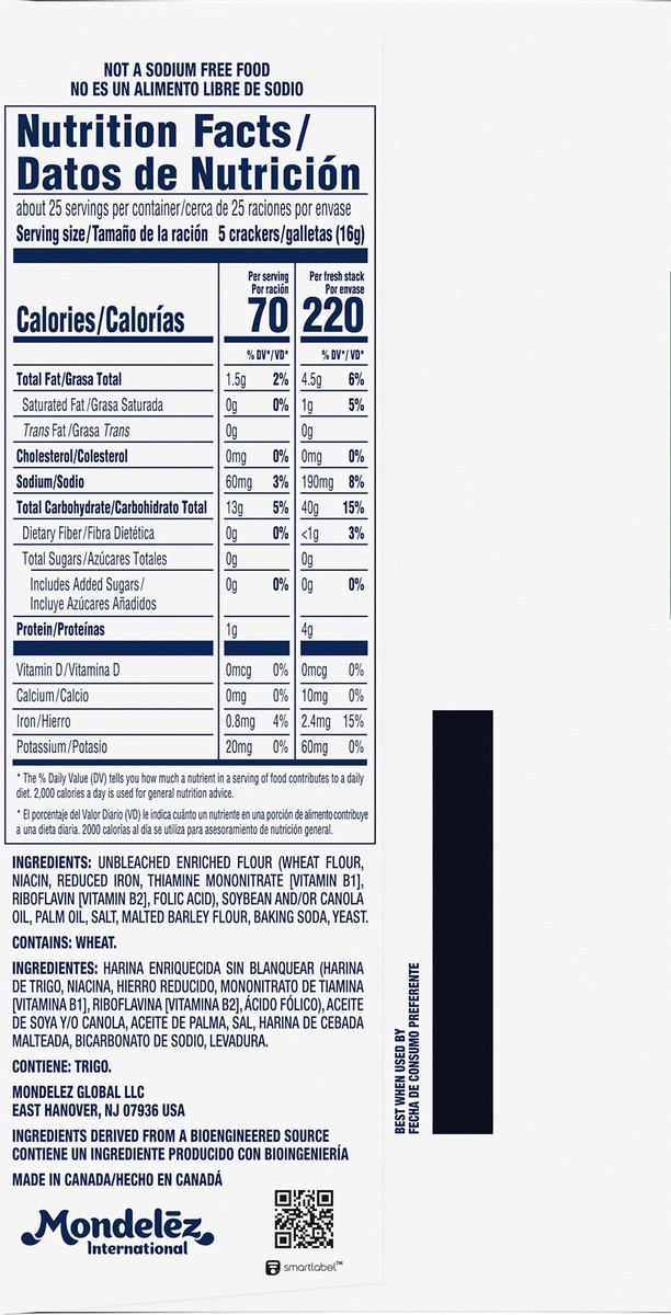 slide 6 of 14, Premium Fresh Stacks Unsalted Tops Saltine Crackers, Travel Snacks, 14.2 oz (8 Multi Snack Packs), 14.2 oz