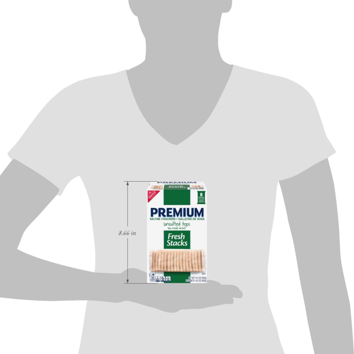 slide 13 of 14, Premium Fresh Stacks Unsalted Tops Saltine Crackers, Travel Snacks, 14.2 oz (8 Multi Snack Packs), 14.2 oz