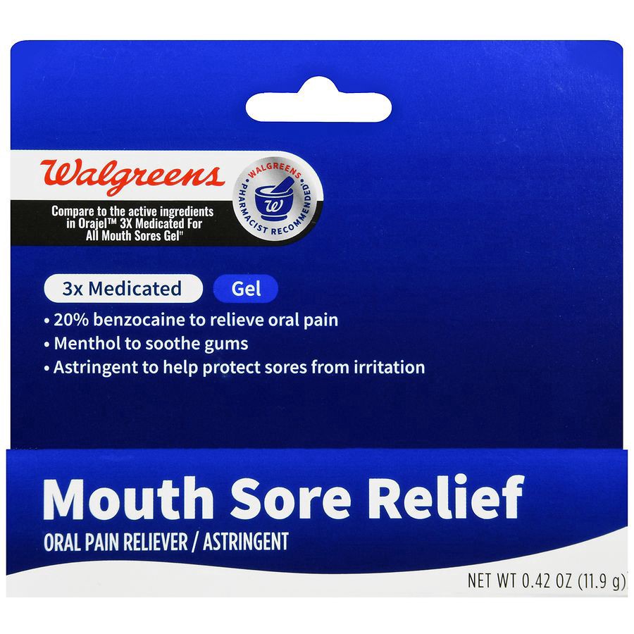 slide 2 of 5, Walgreens Instant Mouth Sore Gel, 0.42 oz