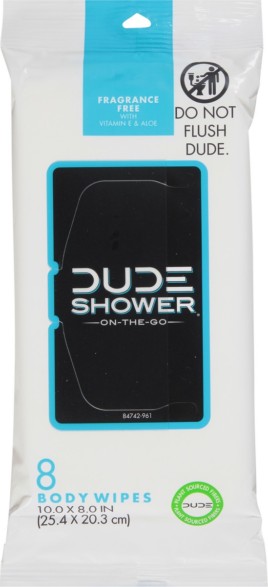 slide 5 of 10, Dude Shower Body Wipes 8 Each, 8 ct