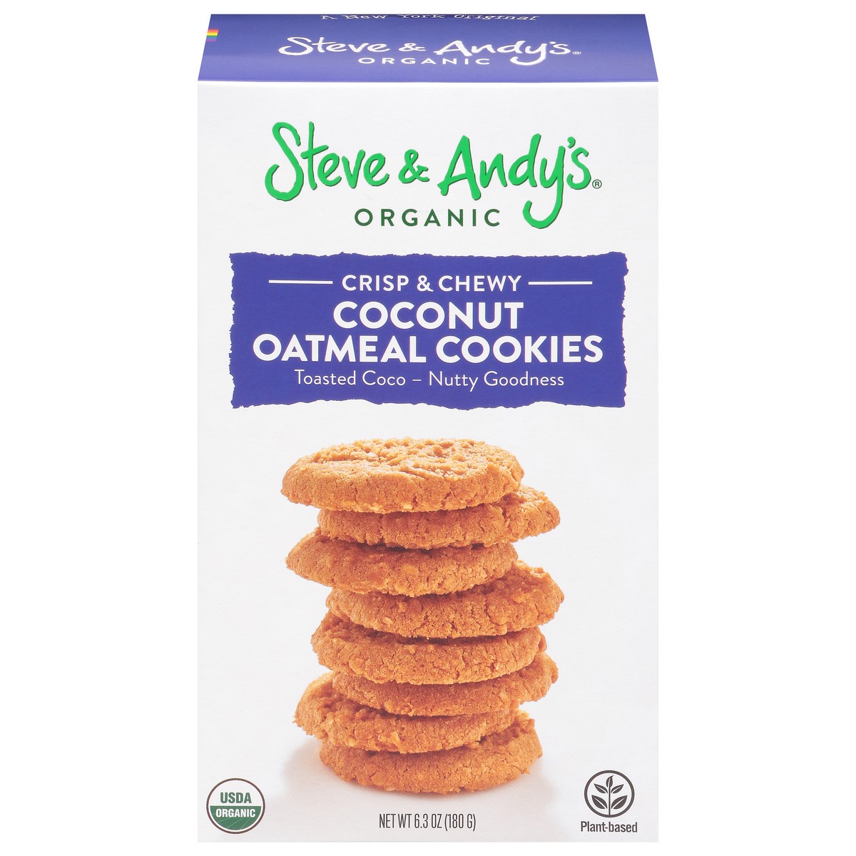 slide 1 of 15, Steve & Andy's Organic Crisp & Chewy Coconut Oatmeal Cookies 6.3 oz, 6.3 oz