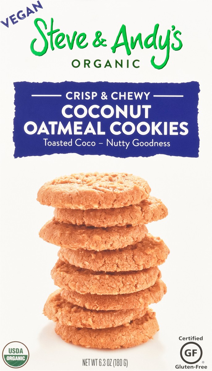 slide 11 of 15, Steve & Andy's Organic Crisp & Chewy Coconut Oatmeal Cookies 6.3 oz, 6.3 oz
