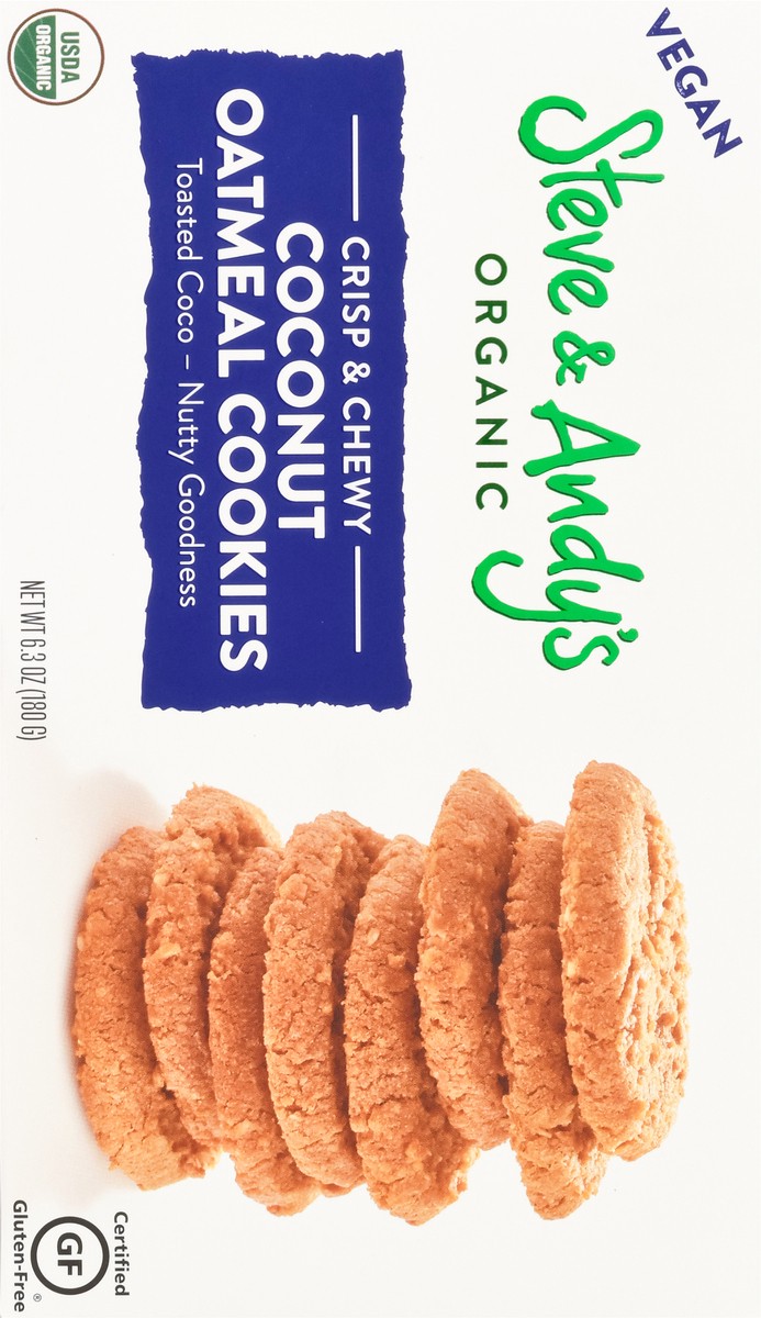 slide 4 of 15, Steve & Andy's Organic Crisp & Chewy Coconut Oatmeal Cookies 6.3 oz, 6.3 oz
