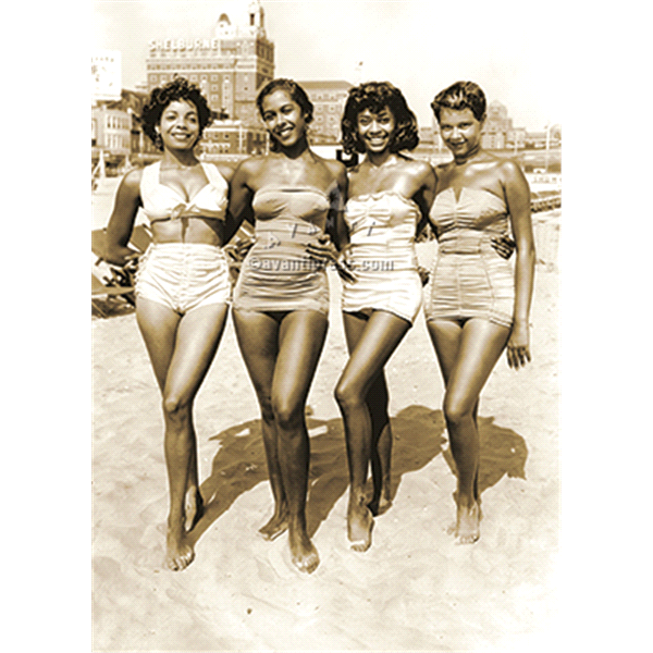 slide 1 of 1, Avanti Card Birthday Four Women Posing on Beach, 1 ct