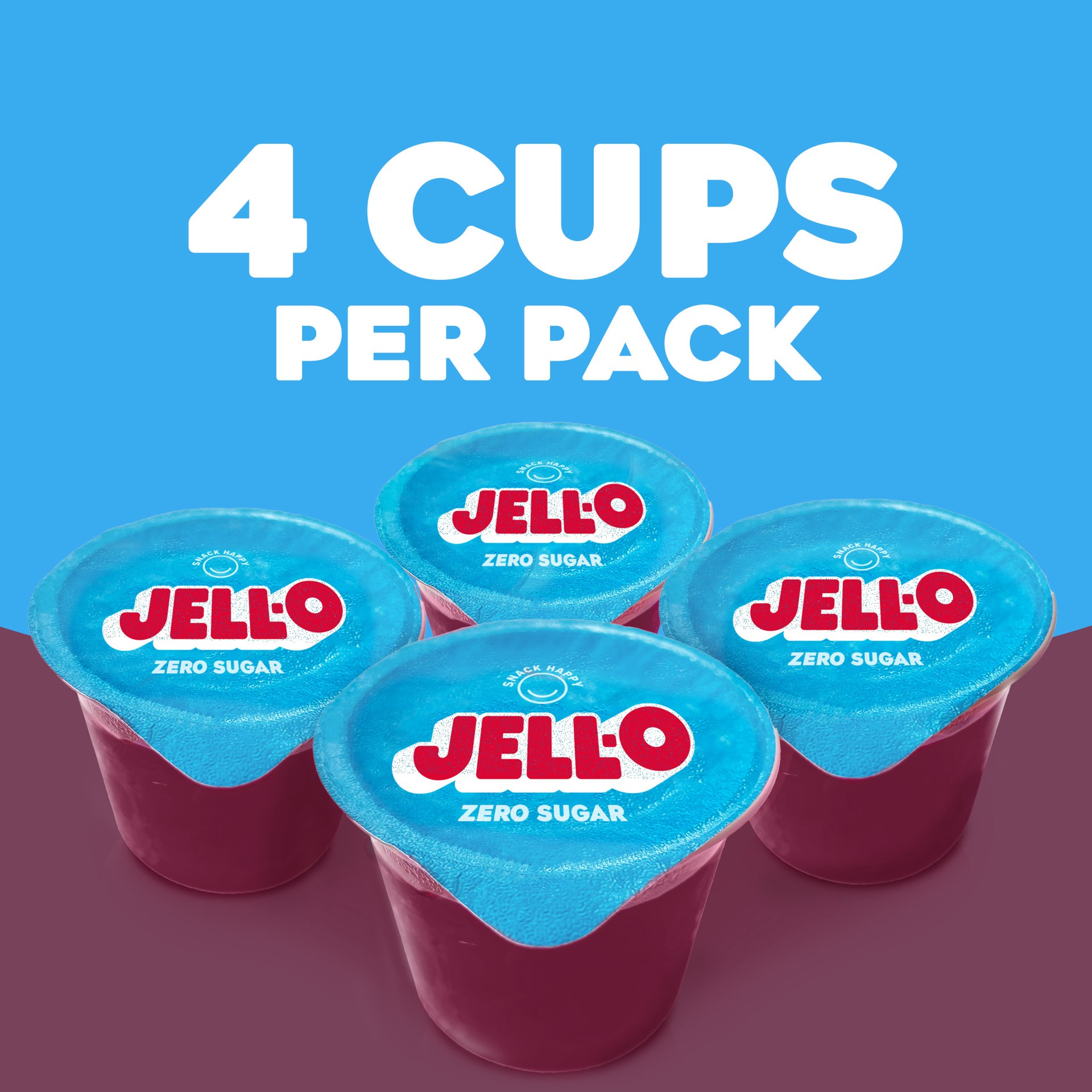 slide 3 of 5, Jell-O Black Cherry Artificially Flavored Zero Sugar Ready-to-Eat Gelatin Snack Cups, 4 ct Cups, 12.5 oz