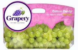 Fresh Organic Cotton Candy Seedless Green Grapes in Bag
