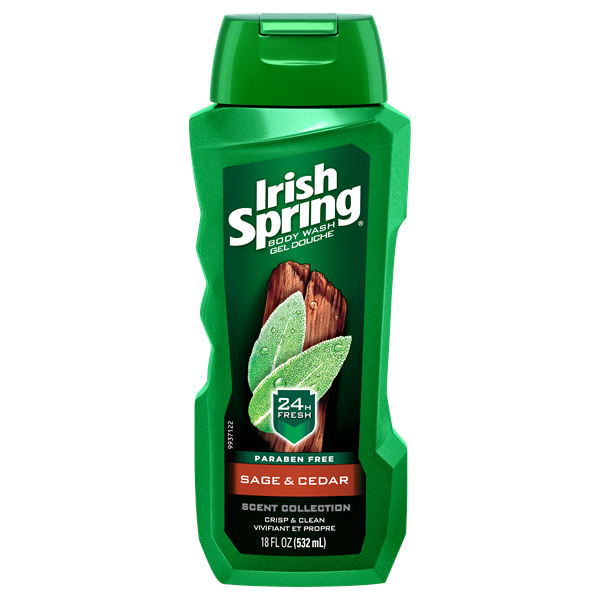 slide 1 of 1, Irish Spring Body Wash, Sage and Cedar, 18 oz