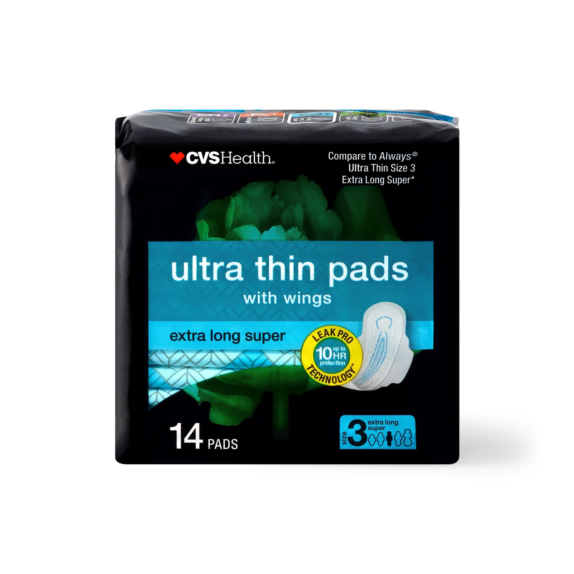 slide 1 of 7, Cvs Ultra Thin Pads With Wings, Extra Long Super, 14 Ct, 14 ct