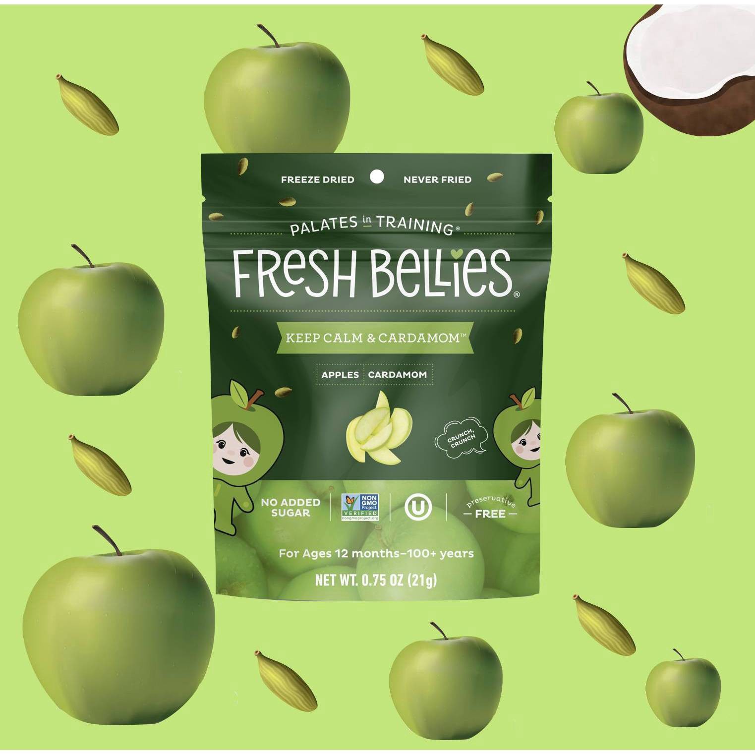 slide 4 of 9, Fresh Bellies Apple Cardamom Freeze Dried Snack, 0.75 oz