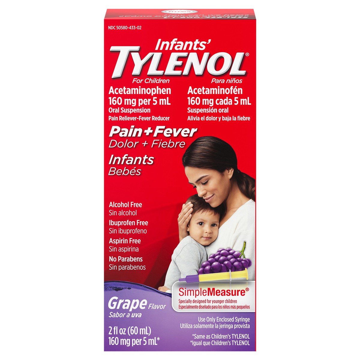 slide 1 of 7, Tylenol Infants' Tylenol Acetaminophen Liquid Medicine, Grape Flavor, 2 fl. oz, 2 fl oz
