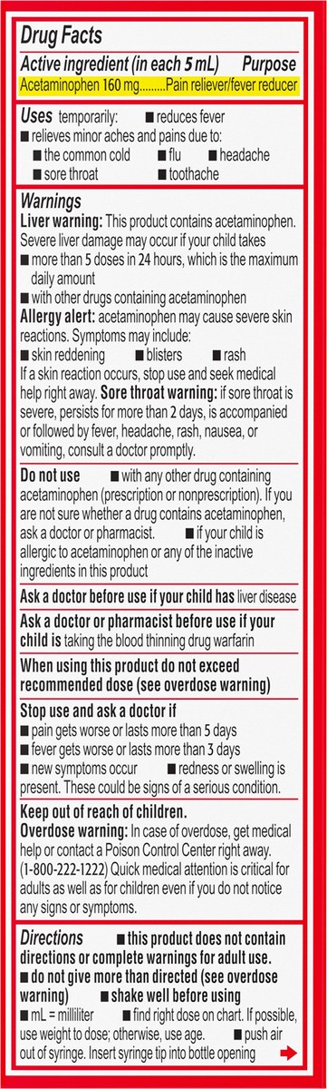 slide 6 of 7, Infants' Tylenol Pain Reliever and Fever Reducer Liquid Drops - Acetaminophen - Grape - 2 fl oz, 2 fl oz