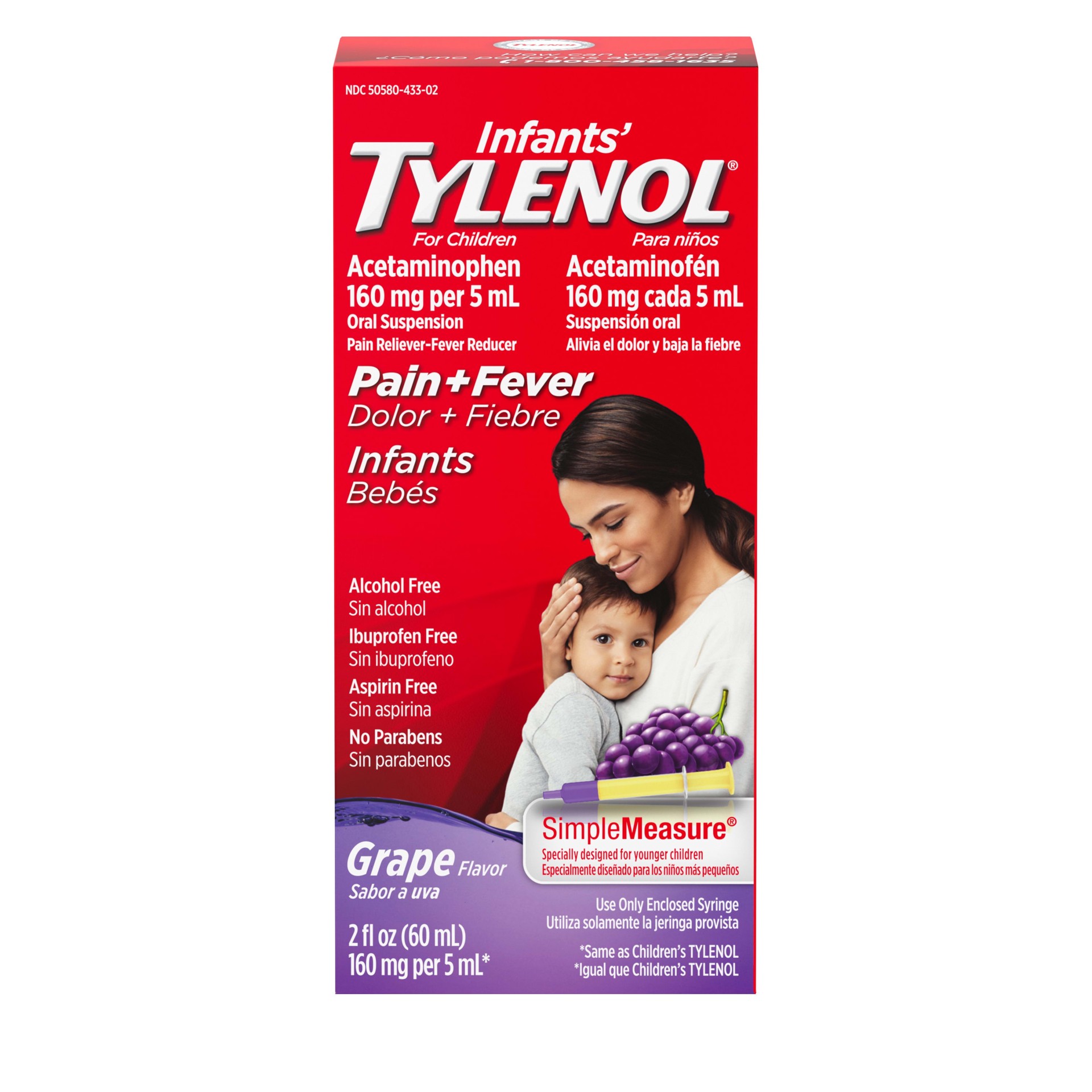 slide 1 of 7, Infants' Tylenol Pain Reliever and Fever Reducer Liquid Drops - Acetaminophen - Grape - 2 fl oz, 2 fl oz