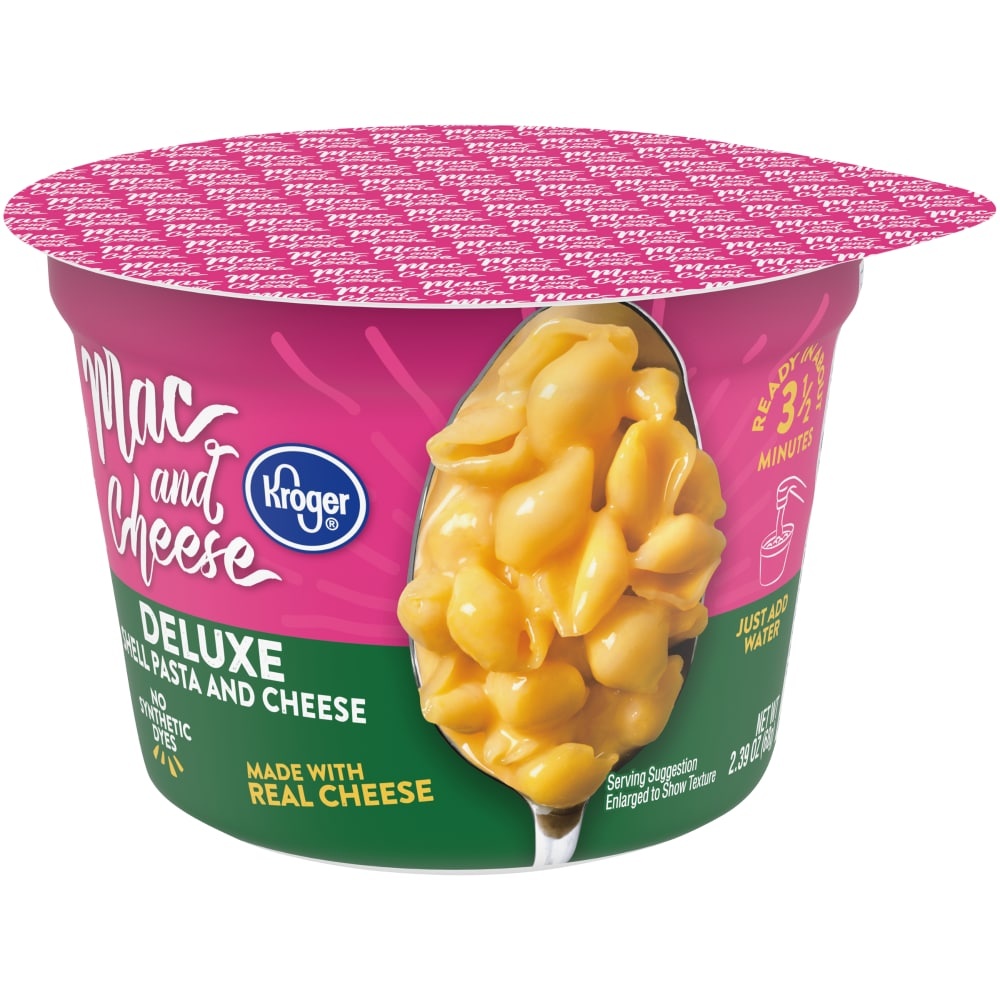 slide 1 of 1, Kroger Deluxe Shells And Cheese Single Serve Cup, 2.39 oz