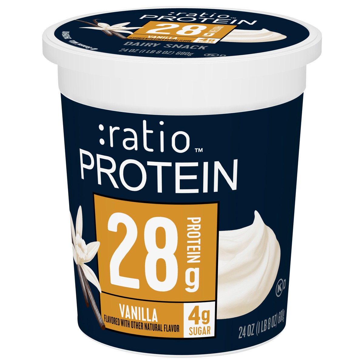 slide 2 of 9, :ratio Protein Vanilla Yogurt Cultured Dairy Snack, 24 OZ, 24 oz