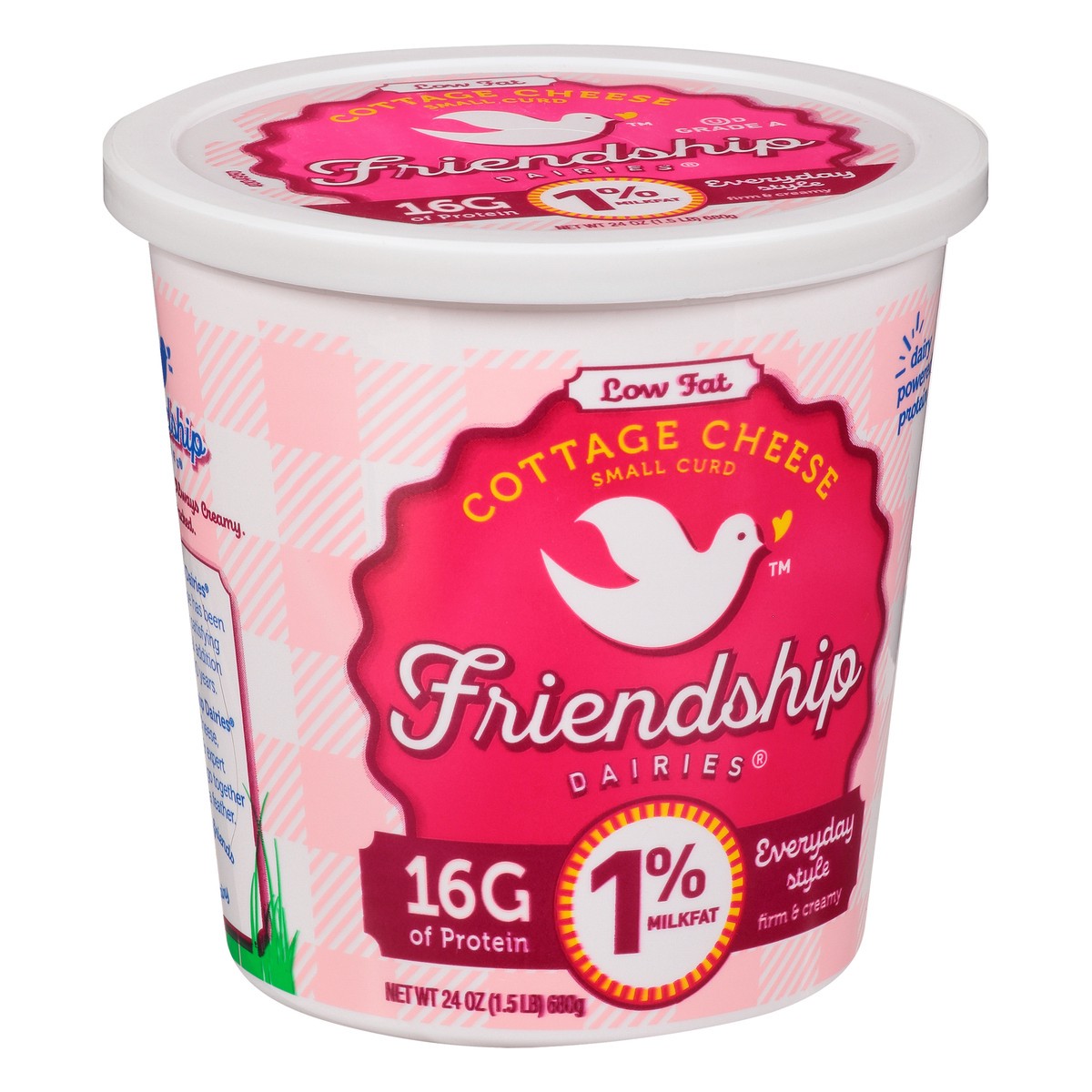 slide 7 of 12, Friendship Dairies Low Fat 1% Milkfat Everyday Style Small Curd Cottage Cheese 24 oz, 24 oz