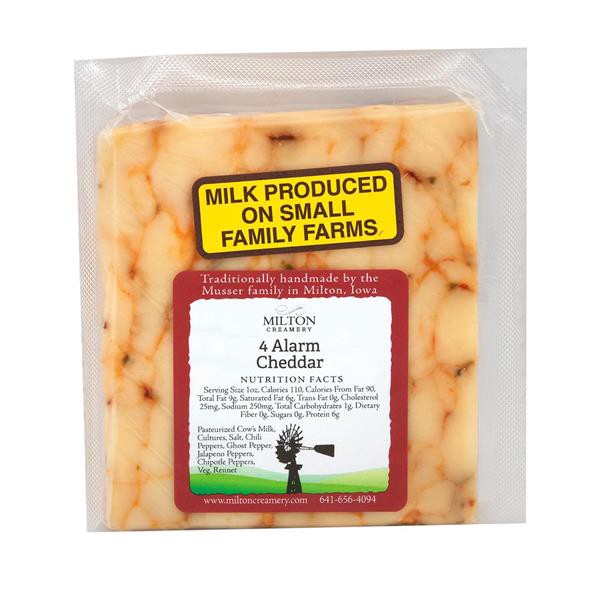 slide 1 of 1, Milton Creamery Four Alarm Cheddar P/C, per lb