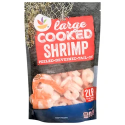 Giant Cooked Tail-On Peeled Large Shrimp 31-40 ct per lb Frozen