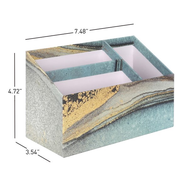 slide 8 of 9, Realspace® 4-Piece Desk Accessory Set, Blue/Gold Marble, 4 pc