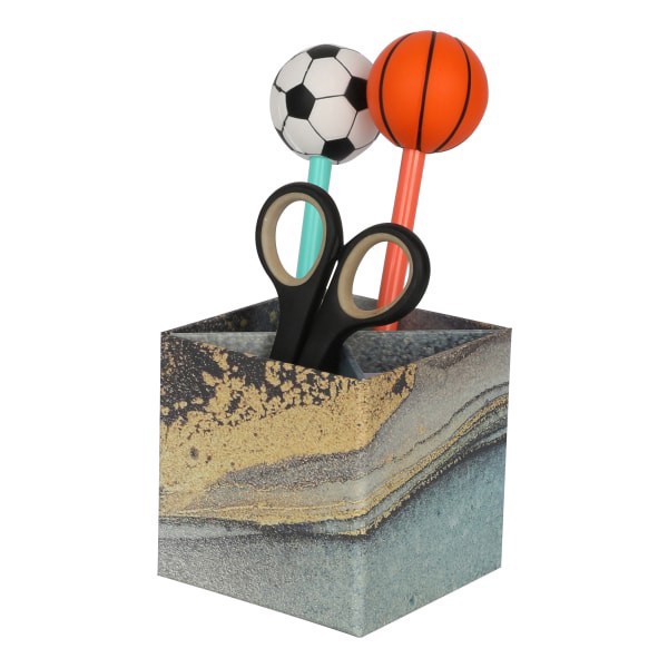 slide 7 of 9, Realspace® 4-Piece Desk Accessory Set, Blue/Gold Marble, 4 pc