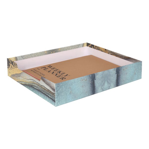 slide 6 of 9, Realspace® 4-Piece Desk Accessory Set, Blue/Gold Marble, 4 pc