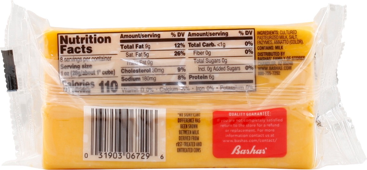 slide 7 of 13, Bashas Chunk Mild Cheddar, 8 oz