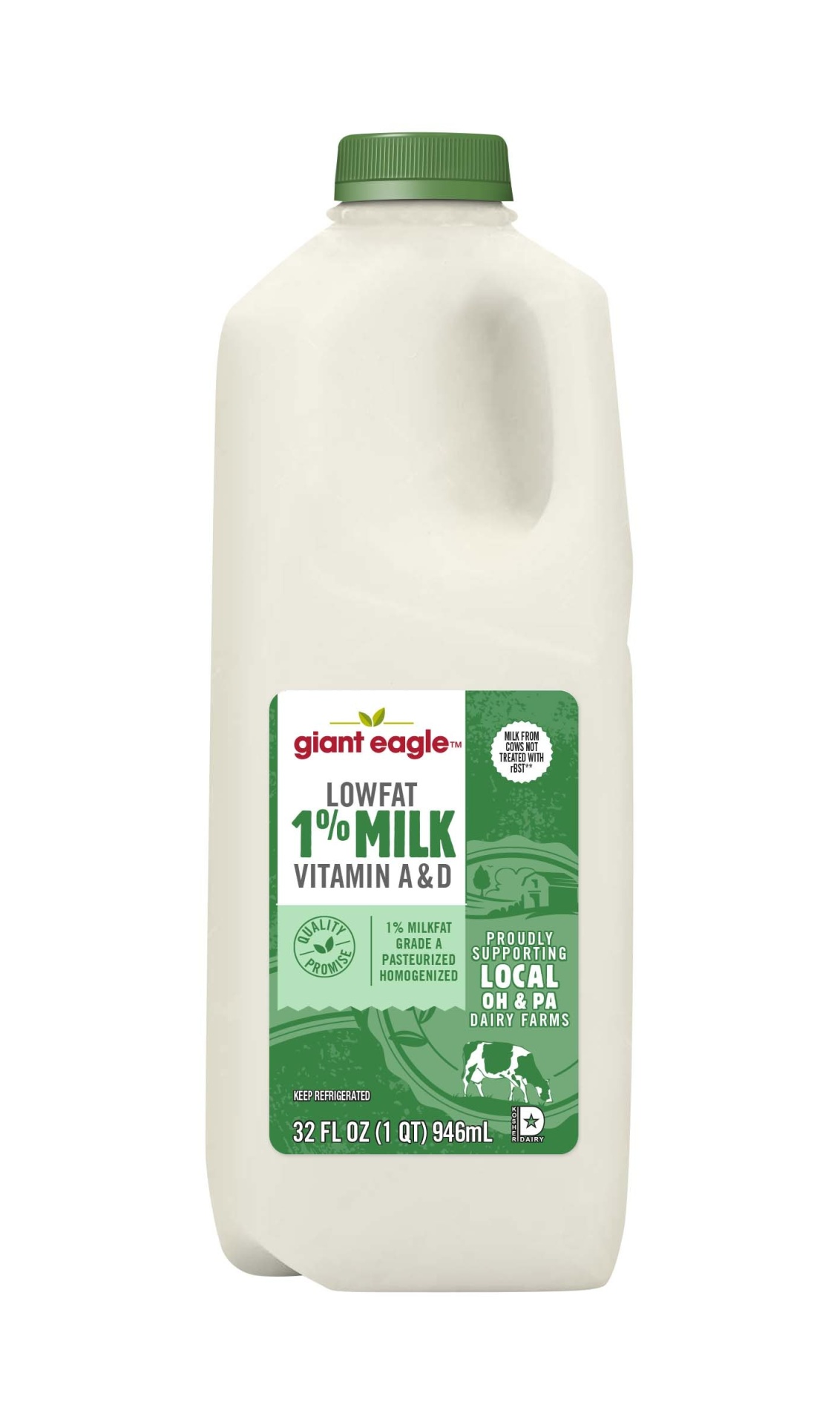 slide 1 of 1, Giant Eagle 1% Lowfat Milk, 32 oz