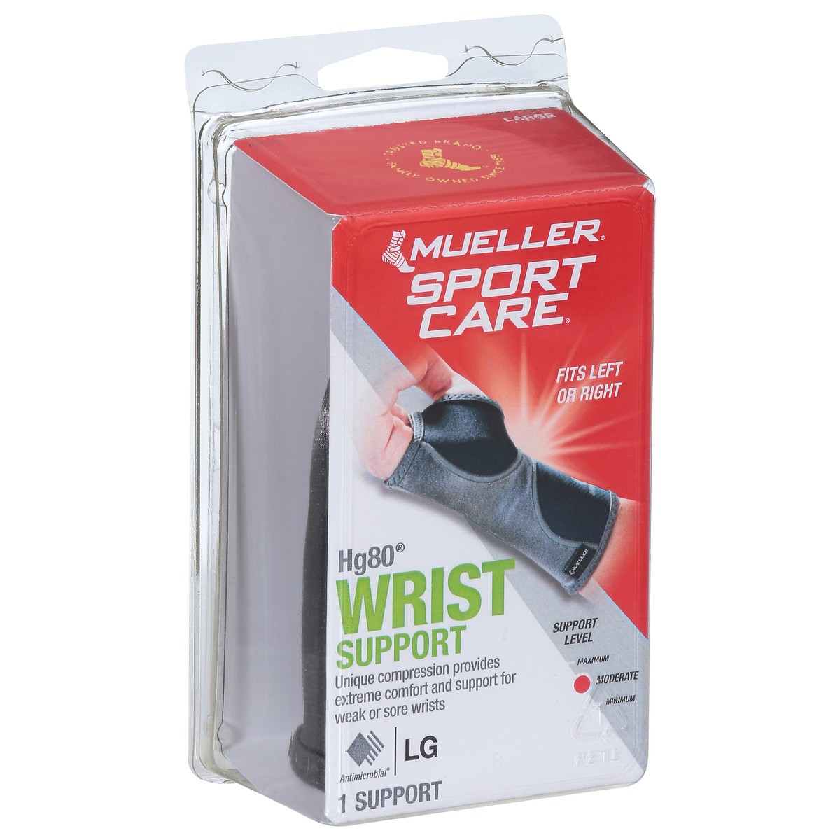 slide 10 of 13, Mueller Sport Care Moderate Hg80 Wrist Support Large 1 ea, large 1 ct