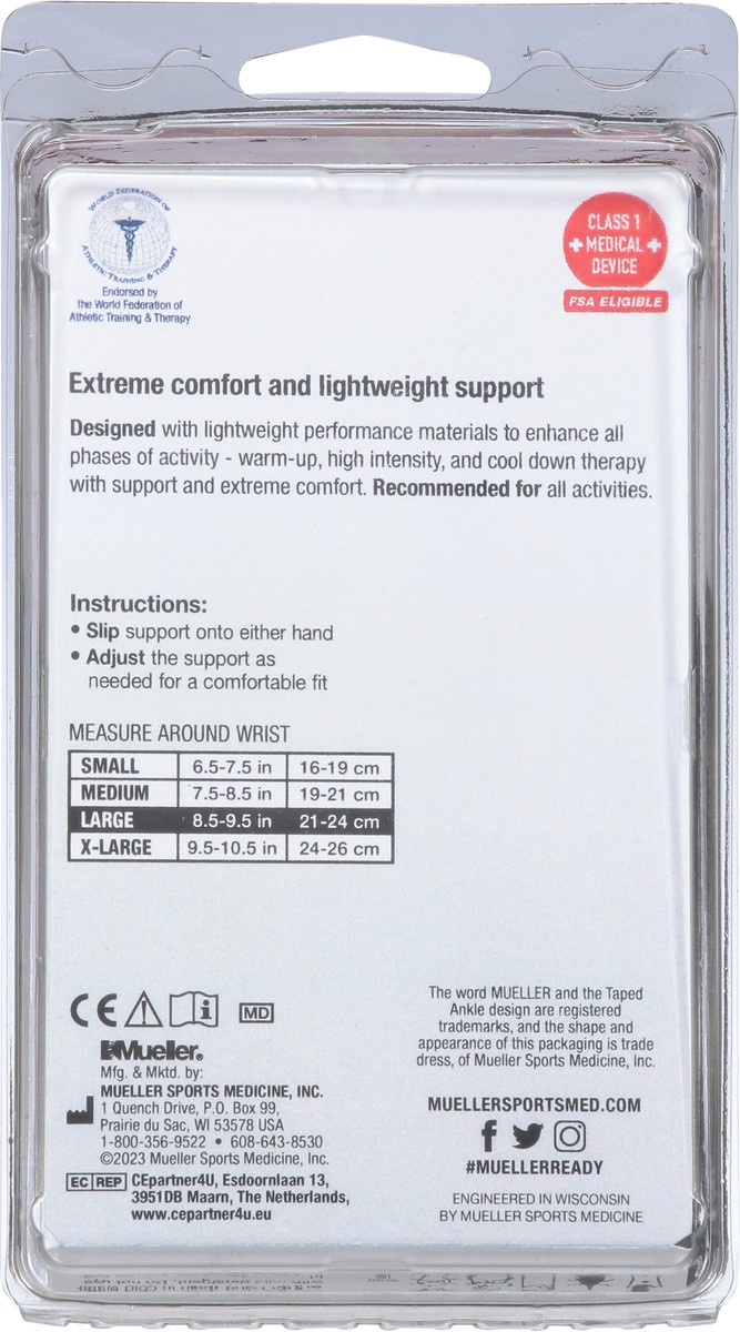 slide 8 of 13, Mueller Sport Care Moderate Hg80 Wrist Support Large 1 ea, large 1 ct
