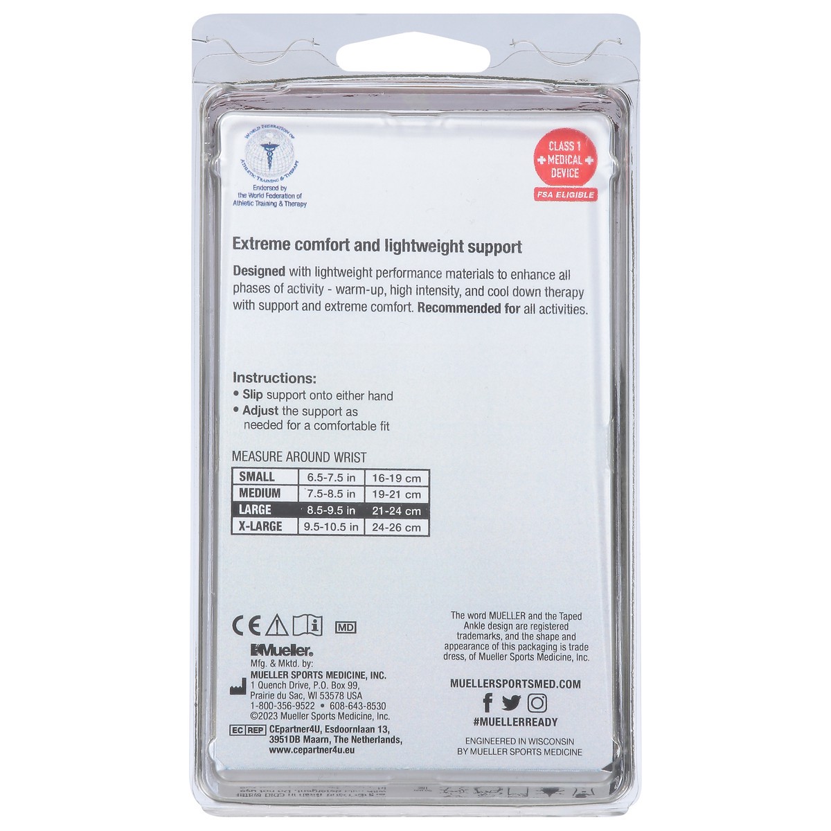 slide 7 of 13, Mueller Sport Care Moderate Hg80 Wrist Support Large 1 ea, large 1 ct