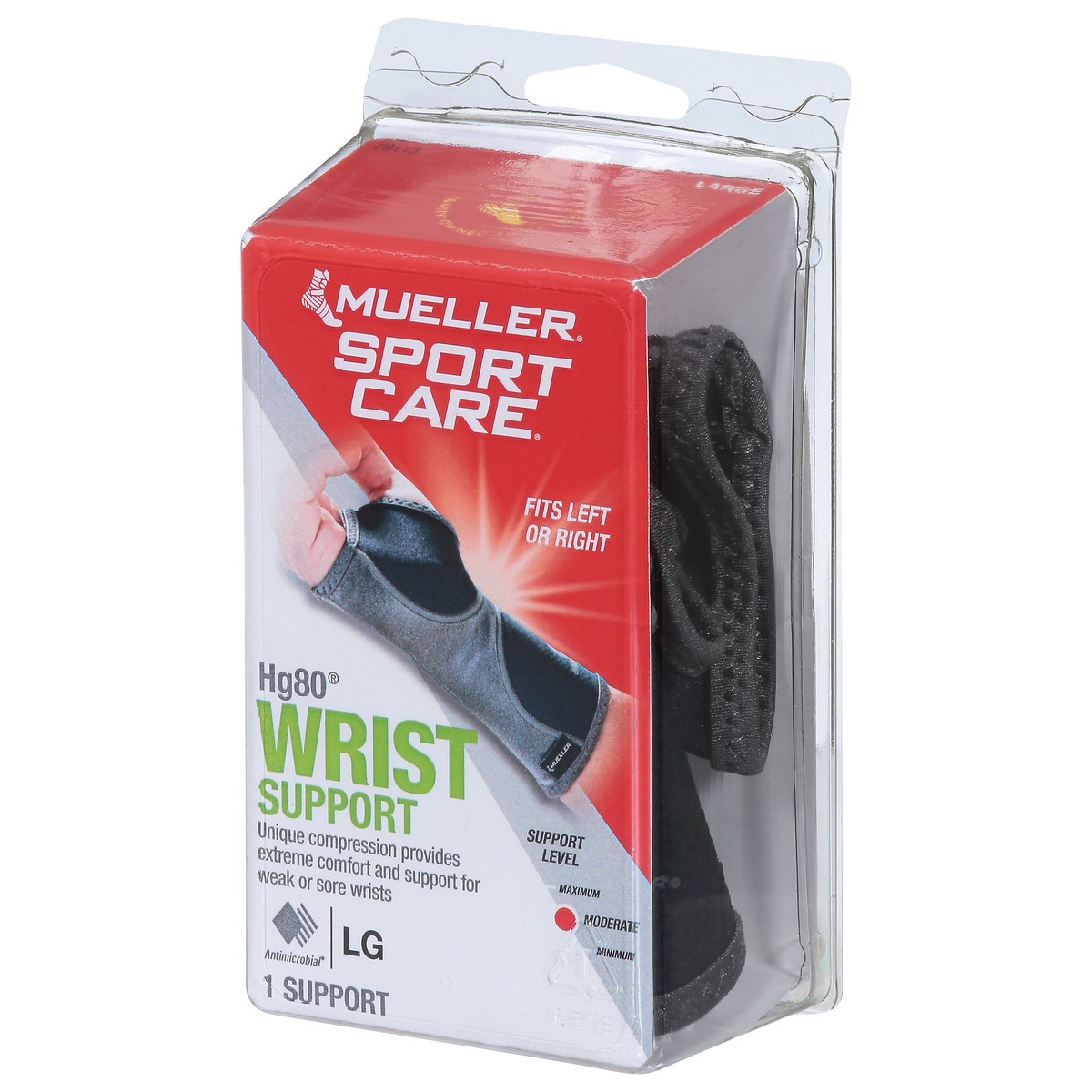 slide 4 of 13, Mueller Sport Care Moderate Hg80 Wrist Support Large 1 ea, large 1 ct