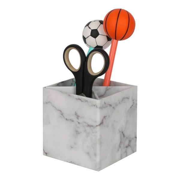 slide 3 of 9, Realspace® 4-Piece Desk Accessory Set, Gray Marble, 4 pc