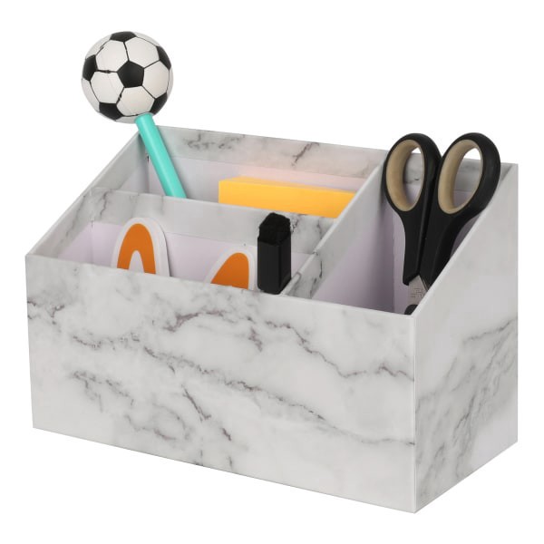 slide 2 of 9, Realspace® 4-Piece Desk Accessory Set, Gray Marble, 4 pc