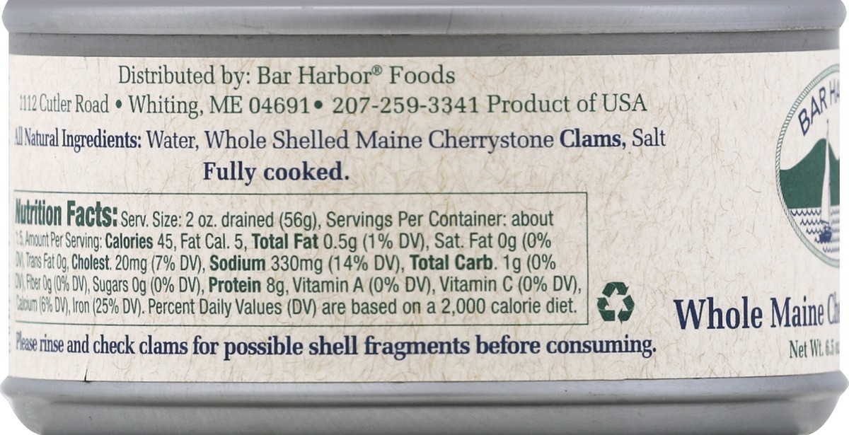 slide 2 of 6, Bar Harbor Clams 6.5 oz, 6.5 oz