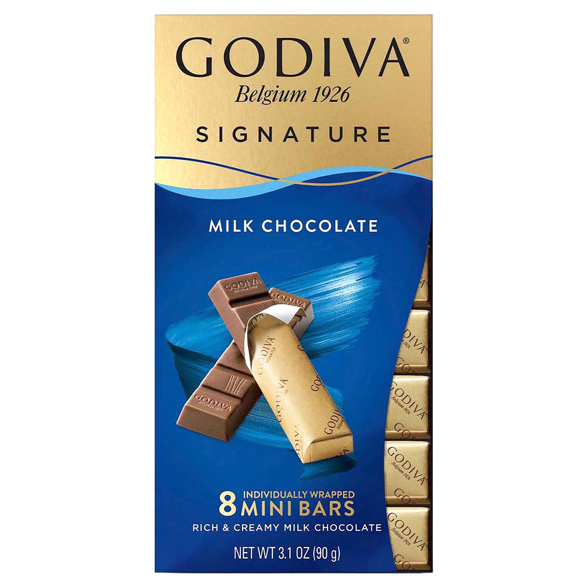 slide 1 of 1, Godiva Signature Milk Chocolate Mini Bars, 8 ct