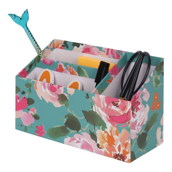 slide 4 of 9, Realspace® 4-Piece Desk Accessory Set, Floral, 4 pc