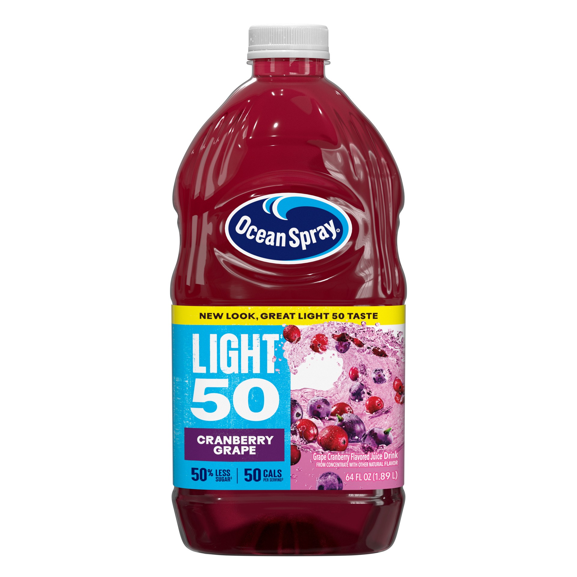 slide 1 of 6, Ocean Spray Light‡ 50 Cran-Grape ™ Cranberry and Grape Juice Drink, 64 fl oz