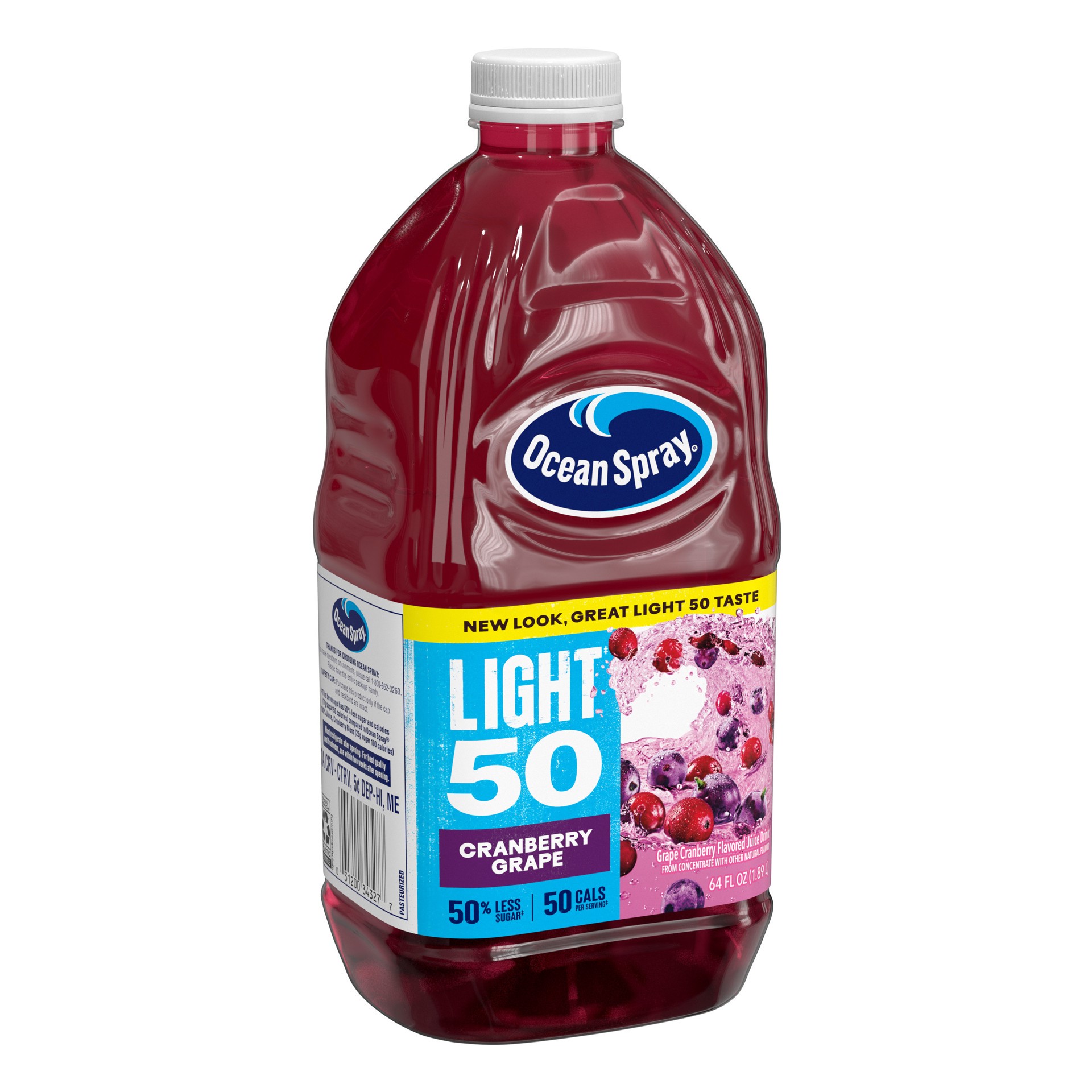 slide 5 of 6, Ocean Spray Light‡ 50 Cran-Grape ™ Cranberry and Grape Juice Drink, 64 fl oz