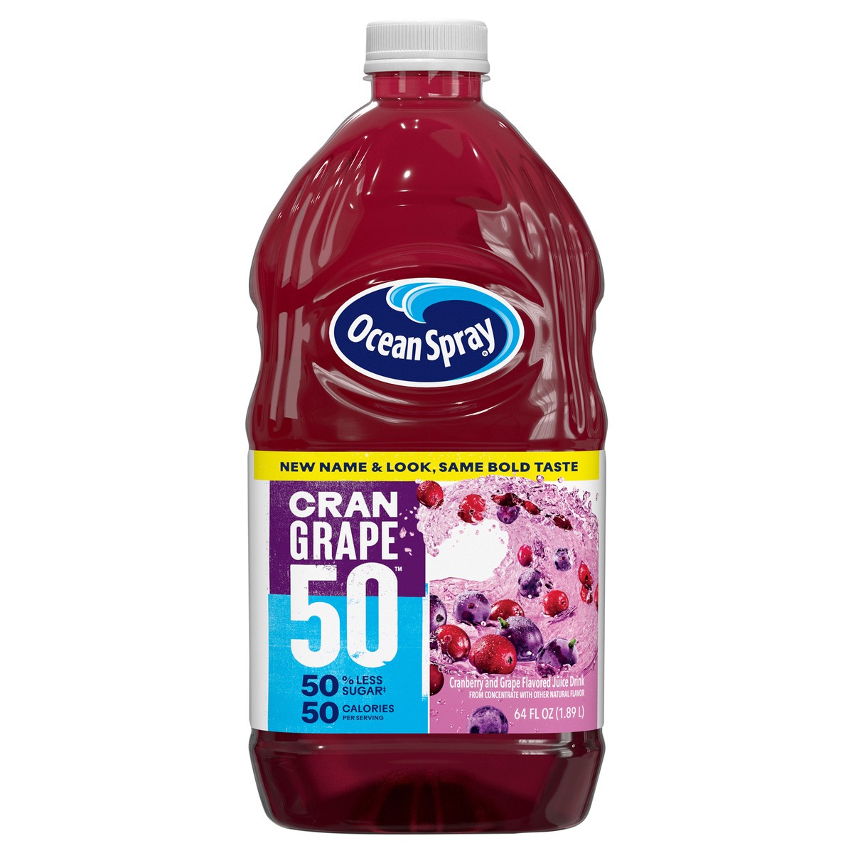slide 1 of 6, Ocean Spray 64oz CRAN50 CRANGRAPE, 64 fl oz