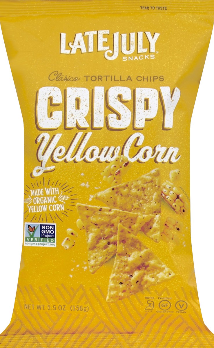 slide 5 of 5, Late July Yellow Corn Crispy Tortilla Chips, 5.5 oz