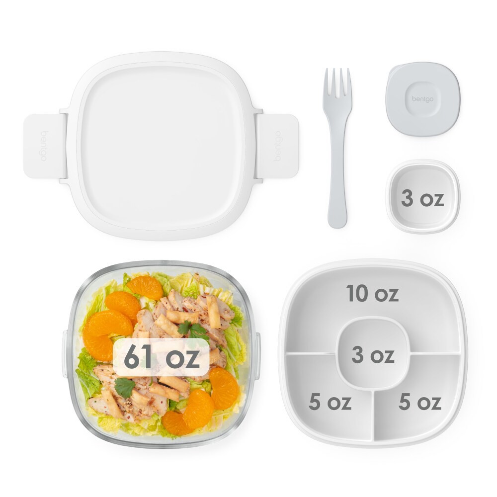 slide 2 of 4, Bentgo Glass Salad Container - White, 1 ct