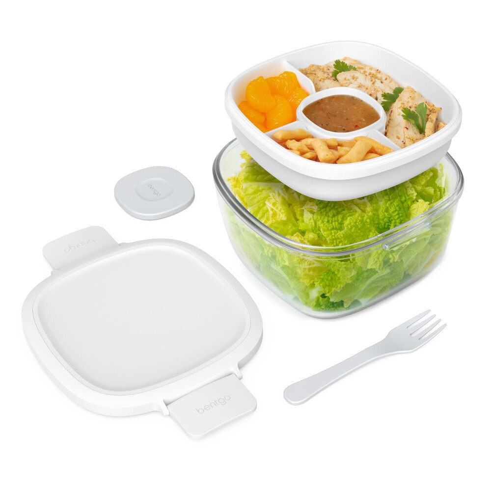 slide 1 of 4, Bentgo Glass Salad Container - White, 1 ct